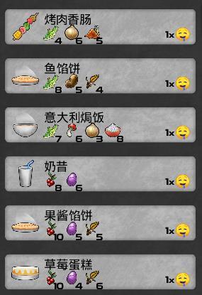 《我的水世界求生》全食谱材料详情