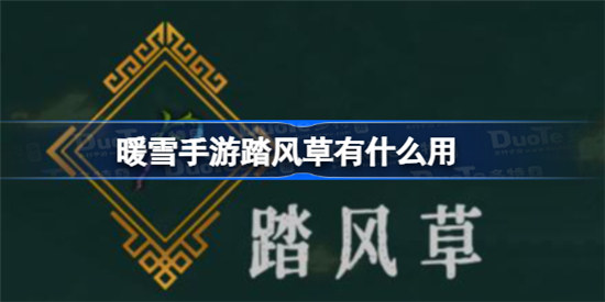 暖雪手游踏风草作用是啥