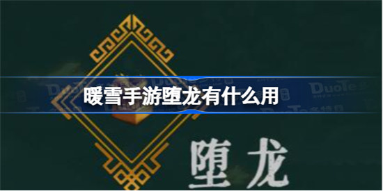 暖雪手游堕龙效果是啥