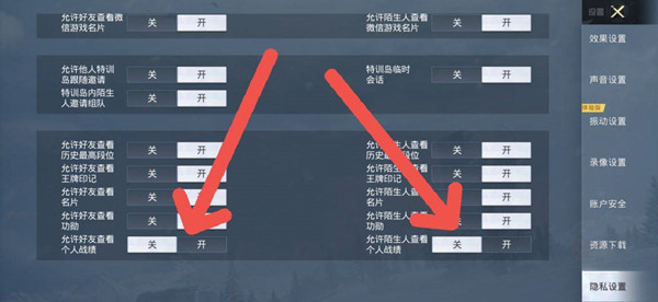 和平精英不让人查看战绩方法
