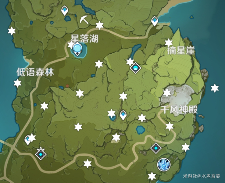 原神星落之地未知之星 原神星落之地20个熄心碎片位置