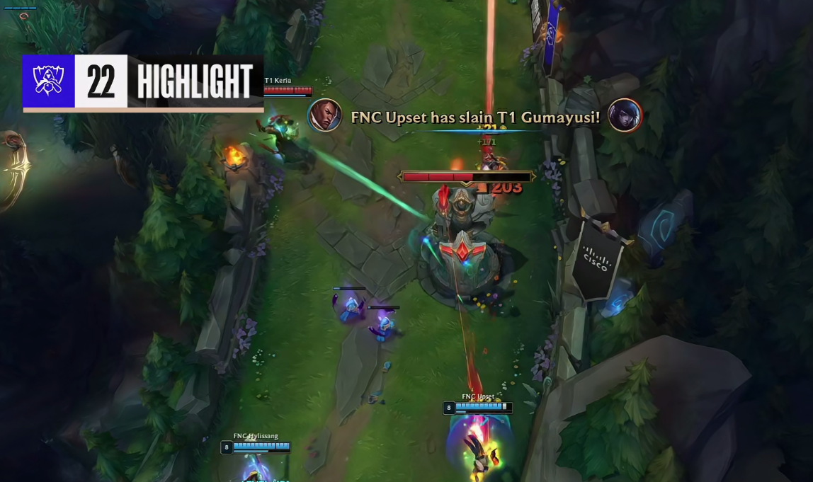 S12世界赛：FNC 1: 0 T1，卢娜组合再次出山，T1吞下小组赛首败