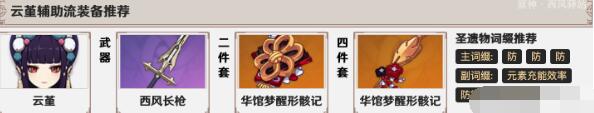 原神云堇圣遗物怎么搭配 原神云堇圣遗物推荐