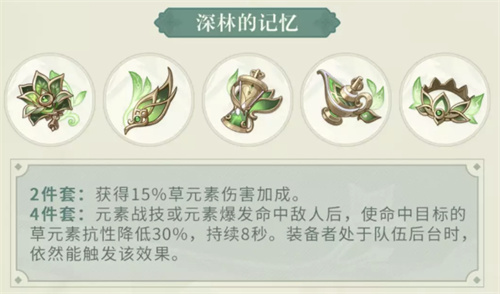 原神深林的记忆四件套效果是什么 草套属性一览