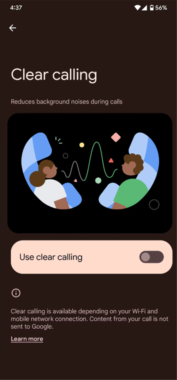 Android 13新Beta版引入Clear Calling功能：改善通话质量图片