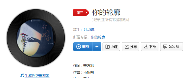《抖音》你的轮廓歌曲介绍