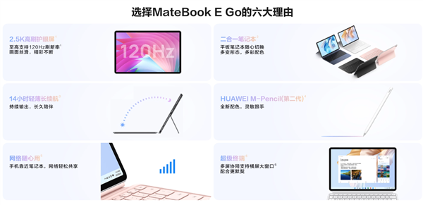 3999元起 华为MateBook E GO 2023款首销：2.5K高刷屏