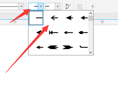 coreldraw箭头在哪里添加？coreldraw箭头添加教程截图