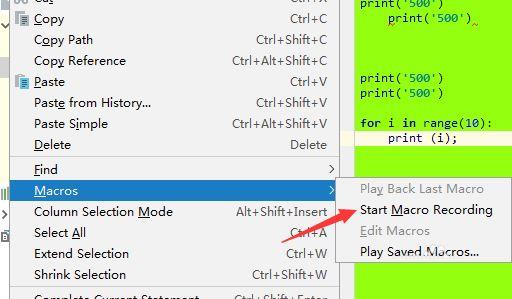 pycharm使用过程中如何对当前录制宏？pycharm使用过程中对当前录制宏的方法截图