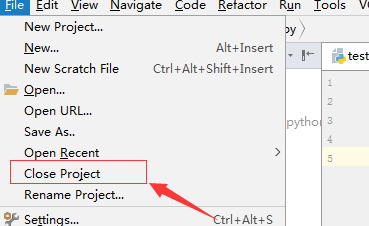 pycharm如何关闭项目？pycharm关闭项目的方法截图