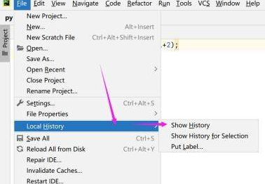 pycharm怎样查找文件历史记录？pycharm查找文件历史记录的方法截图